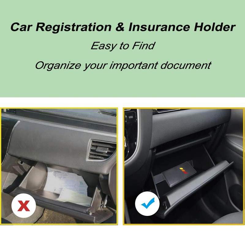 DEWILLO Leather Car Registration and Insurance Cards Holder, Vehicle Glove