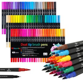 Mitoymia 72 Brush Pens, Felt Tips Pens for Artists Painting, Dual Tip Colouring Pens for Beginners & Adults Colouring Books, Drawing, Calligraphy, Sketching