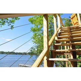 VistaView CableTec - Fast and Easy Stainless Steel Cable Railing Installation Kit for Deck Railing for 4x4 and 6x6 Posts - 1/8 Inch Cable, 40 Feet with Long Terminals and Brushed Stainless Dome Caps