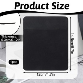 Aeaocvo Mouse Holder Sleeve, Adhesive Mouse Pocket for Laptop, 5.7x4.7in Stick-On Mouses Pouch Storage Bag for Computer Accessory Holder, External USB Cable