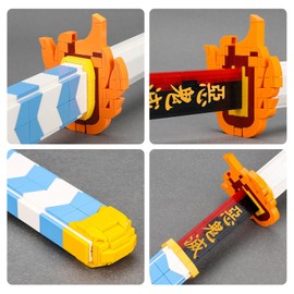 TOY PLAYER Demon Sword Toy Building Set, Rengoku Kyoujurou Sword with Scabbard and Stand, Katana Building Set, Gift for Anime Fans (792 Pcs)