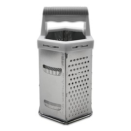 Food Grater with Easy Grip – 6 Patterned Sides for Shredding – Must Have Kitchen Essential