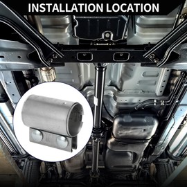 Hihaha Exhaust Pipe Clamp/Exhaust Muffler Tube Joint for Car Truck/Durable Stainless Steel 1.97" 87mm / 1 Pc Silver Tone