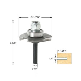 Amana Tool - 53400 Slotting Cutter Assembly 3 Wing x 1-7/8 Dia x 1/16 x 1/4" Shank