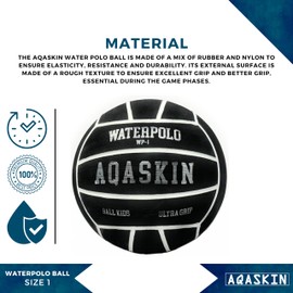 AQASKIN Water Polo Ball (Water Polo Ball, Black, Rubber, 1, Size 1, 1)