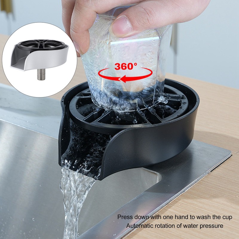 Glass Rinser Automatic Rotating Efficient Cleaning G1/2 Sink Cup Washer