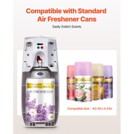 Happybuy Automatic Air Freshener Spray Dispenser (2 - Pack), Wall - Mountable or Freestanding, Battery - Powered, with Multiple Time Settings for Home, Indoor Spaces like Bathrooms, White