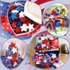 JUNEBRUSHS 4th of July Decorations, 108 Pcs Glitter Puffy Star