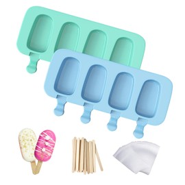 Popsicles Molds, Ozera 2 Pack Homemade Cake Pop Molds, Reusable Silicone Ice Pop Cream/ Cakesicle Maker Molds