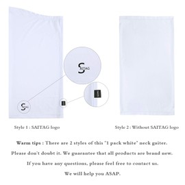 SAITAG Sun Dust Protection Neck Gaiter Breathable Elastic Face Scarf Mask for Hot Summer Cycling Hiking Fishing White