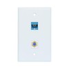 Coax Ethernet Wall Plate Female to Female - Ethernet and