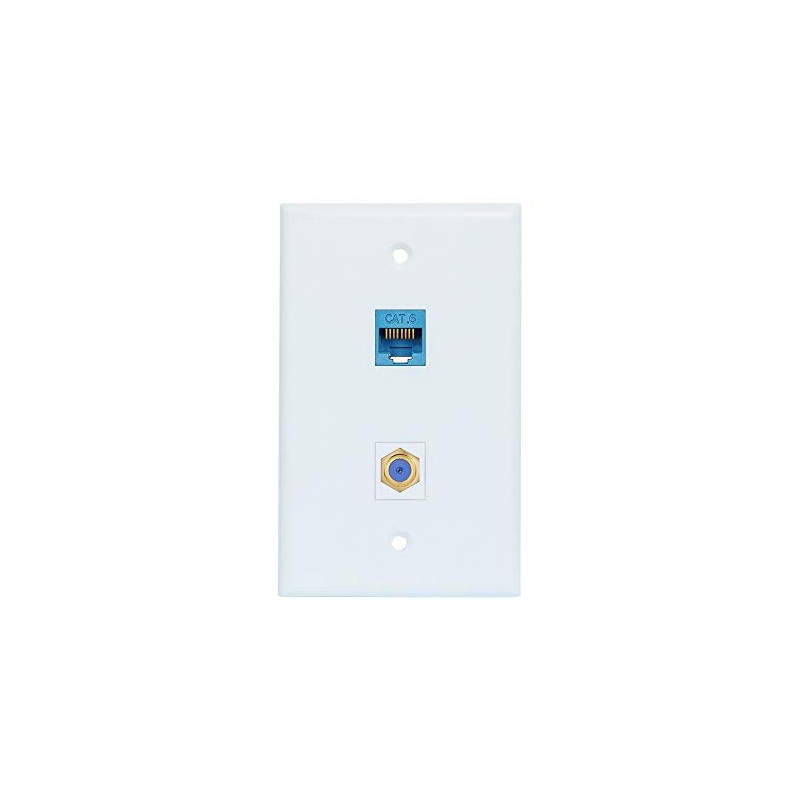 Coax Ethernet Wall Plate Female to Female - Ethernet and