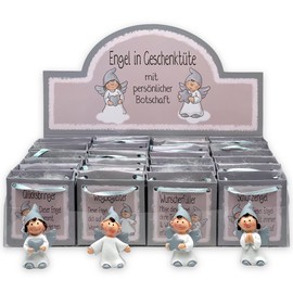 MIK funshopping Guardian Angel in Bag 2-Way Assorted, Display of 24, Lucky Charm (White/Grey)