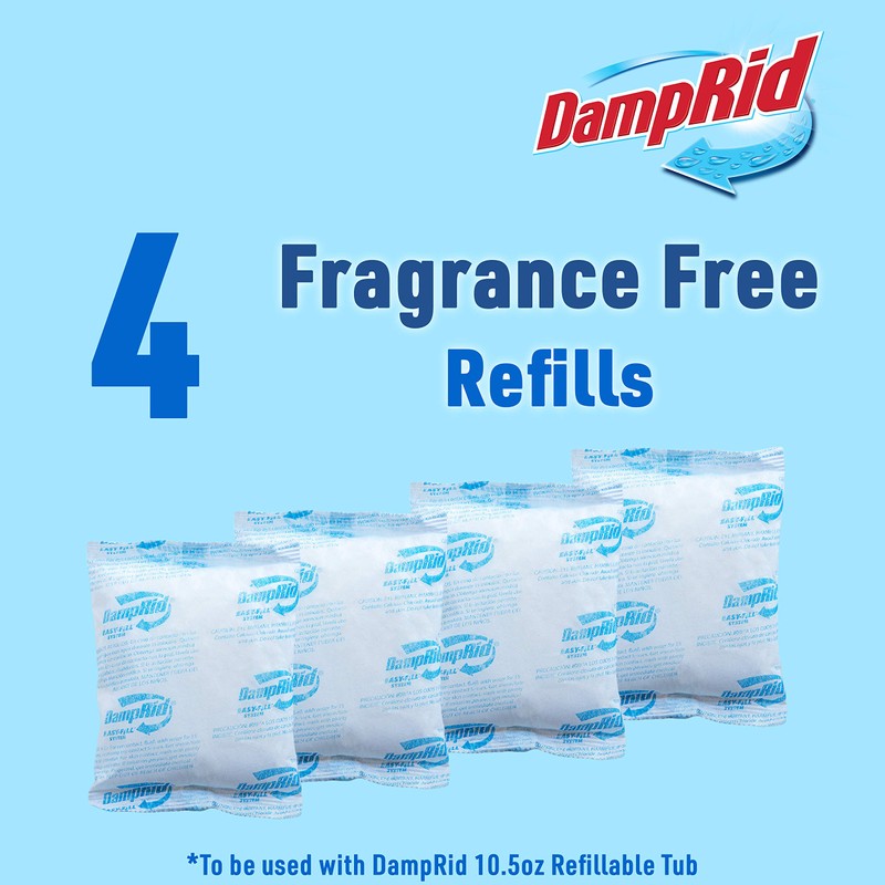 DampRid 10.5 oz Fragrance Free Absorber Easy Fill Refill Packs-4