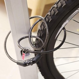 Cable Lock, Combination Lock, Anti Theft Mountain Chain Lock Cable Steel Lock, Coded Cable Lock with Your Own Combination Fixed Password, Black