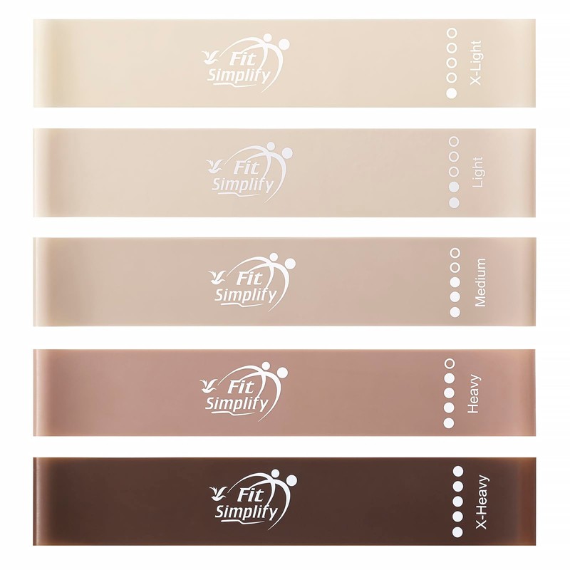 Fit Simplify Resistance Loop Exercise Bands with Instruction Guide and