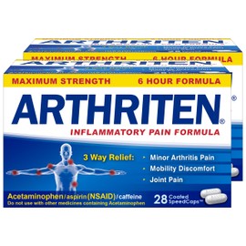 Arthriten Inflammatory Pain Formula - Maximum Strength - 6 Hour Formula - 28 Caplets (Pack of 2)