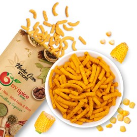 NY Spice Shop Corn Stick with Nacho Flavor - 1 Pound Nacho Roasted Corn Healthy Snacks - Fresh Corn Bulk Snacks - Sweet Corn Snack Packs - Crunchy Corn Snacks Sticks for Midday