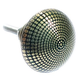 French Furniture Fittings Set of 6 Brass Dimple Knobs - Turquoise and Yellow-Gold Kitchen Cabinet Pull knobs, Cupboard, Chest, Furniture, Drawer Handles - Vintage Shabby Chic 38mm by FFF