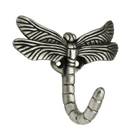 Franklin Brass Dragonfly (1-Pack) Single Wall Hooks 1-Prong Coat/Hat Antique Pewter Hooks for Hanging Wall Mount Hanger Clothes, Purse, Bag, Towel Organization Decorative Wall Hooks B46145Y-BSP-CP