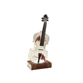 Gerson 2659650 Lighted Musical Holiday Spinning Water Globe Violin, Battery Operated, 14.3-inch Height