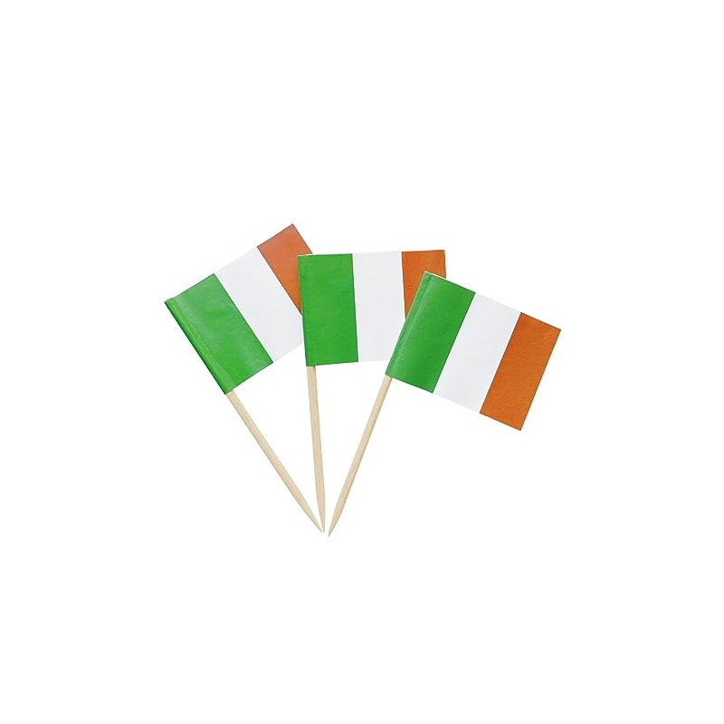100PCS Ireland Toothpick Flag Irish Mini Small Cupcake Topper Flags