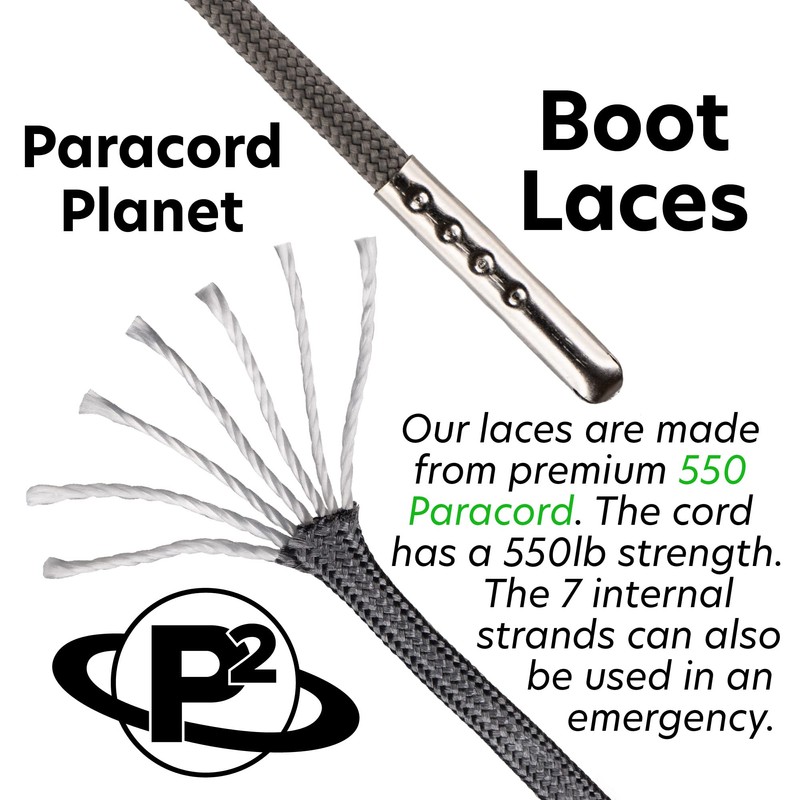 550 Paracord Boot Laces – 72 Inch Length