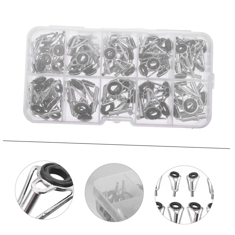 BIUDECO 80pcs Fishing Rod Guide Rings Rod Tips Repair Kit