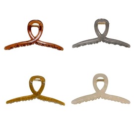 YUKTIM hair claw clips,6 inch butterfly clip, strong hold hair claw clip，4 pack, Neutral Color, Strong Hold jaw clips, the gifts for Mother's Days, for women, for girls.