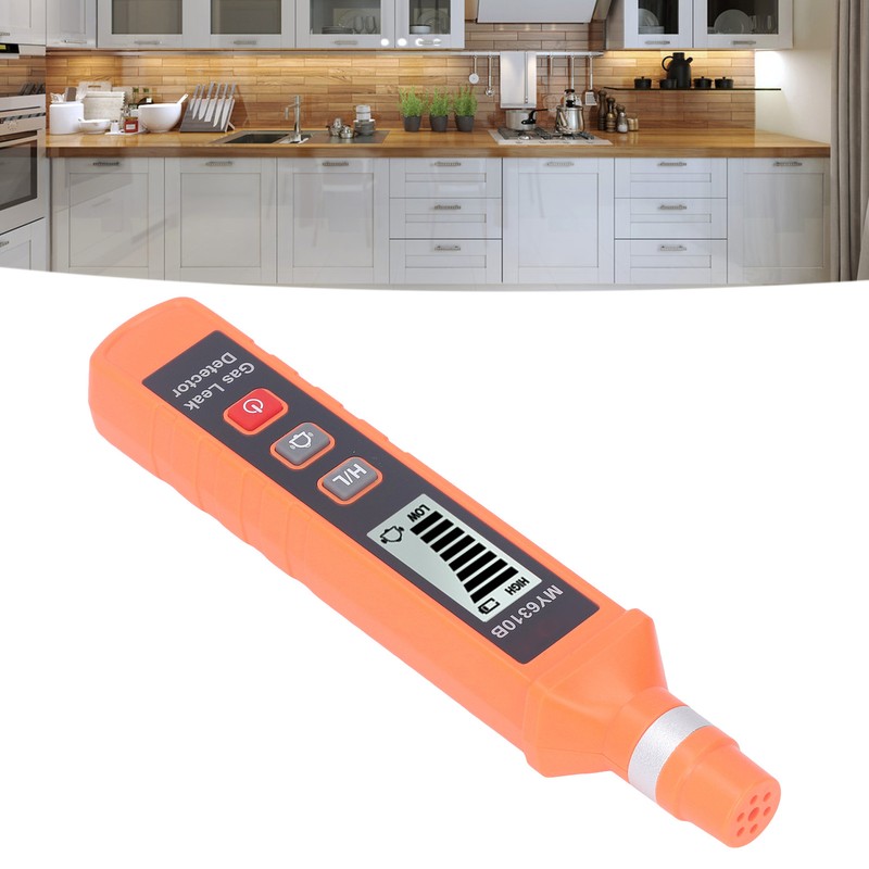 Gas Leak Detector Audible Visual Vibrate Alarm Sensitive LCD Display