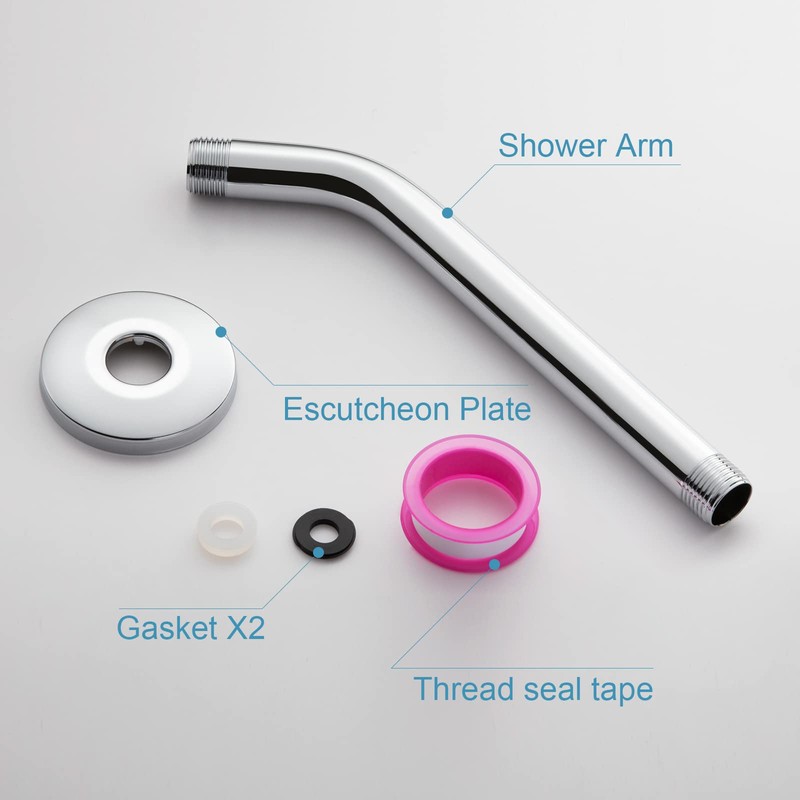OFFO Shower Arm with Flange 25cm(10 inch) Universal Wall-Mounted Replacement