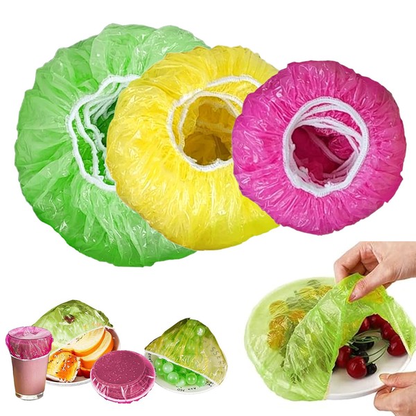 60PCS Elastic Food Bowl Storage, 6/11/22cm Multi-Size Plastic Bowl Covers,