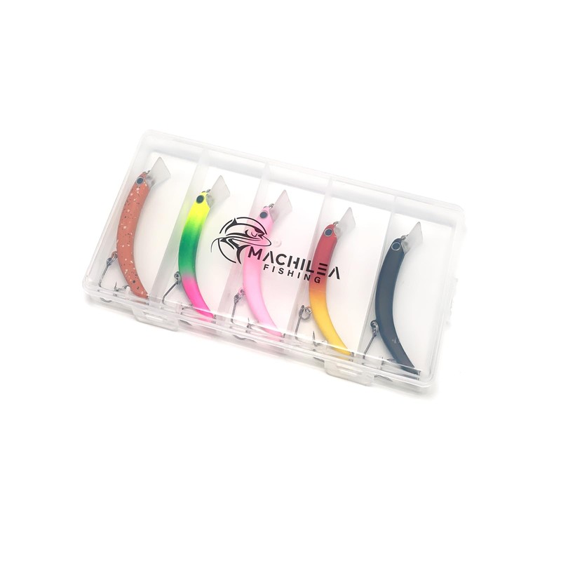 Machilea 5 Stück Forellen Bananenwobbler Set, Angelköder Set Kunstköder Wobbler