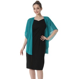 Baoqiya - Chal de gasa de noche, chales y envolturas para mujer, vestido de novia para ocasiones especiales, Turquesa, Talla única