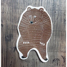 Japan Design Plan Room Kata Kata Hither Hither 印判 Hand 小皿 (Bear)