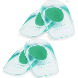 JayruiMice Gel Silicone Heel Cups/Pads - 2 Pair Heel Lifts for Plantar Fasciitis,Heel Pain Shoe Inserts Heel Protectors,Achilles Tendonitis (Green, Small/Med)
