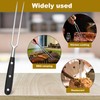 luvtree Heavy-Duty Stainless Steel Carving Fork with Black Wood-Sheathed Handle