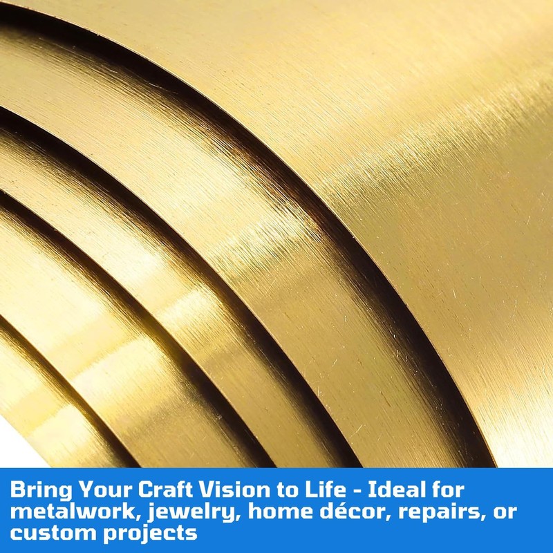 1000 x 50 x 0.1mm Brass Sheet Roll - Thin