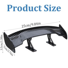 Car Mini Tail Spoiler Wing, Universal Car Mini Spoiler Wing, Universal Car Rear Wing Decoration, Car Carbon Fibre Texture Decoration, for Car Decoration, Black, 25 x 7 x 3.5 cm