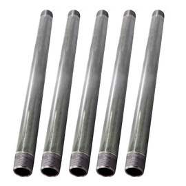 Supply Giant 3/4 Inch Galvanized Pipe, Three Quarter Inch Malleable Steel Pipes Fitting Build DIY Vintage Furniture, 3/4" x 18" Pack Of 5