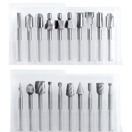 SPEEDWOX 20PCS Wood Carving Bits Engraving Router Bit Router Engraving Bits Hss Routers Bit Set 1/8"(3mm) Shank For Rotary Tools For Diy Woodworking, Carving, Drilling, Trimming