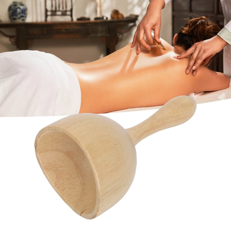 Wooden Gua Sha Cup Lymphatic Drainage Reduce Swelling Promote Circulation