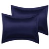 sourcing map Luxury Satin Oxford Pillowcases, Pair of 2 Navy