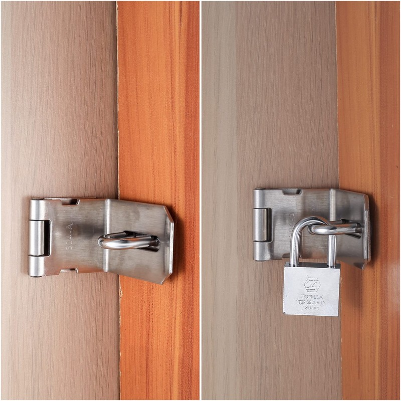 4 Inch 90 Degree Heavy Padlock Hasp, Right Angle Door