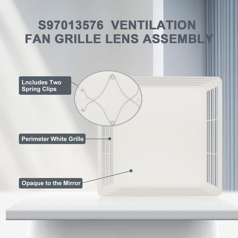 S97013576 Replacement Bathroom Fan Cover Grille for Broan NuTone Models
