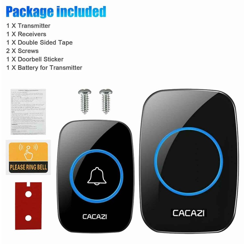 Wireless Doorbells for Home - Adjustable Volume with 60 Chimes,