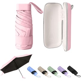 GUARAY Umbrella Small Mini Umbrella, Lightweight Folding Compact Travel Umbrella Portable Parasol for Backpack Purse - Sun & Rain Pocket UV Umbrellas for Kids Girls Boys Women