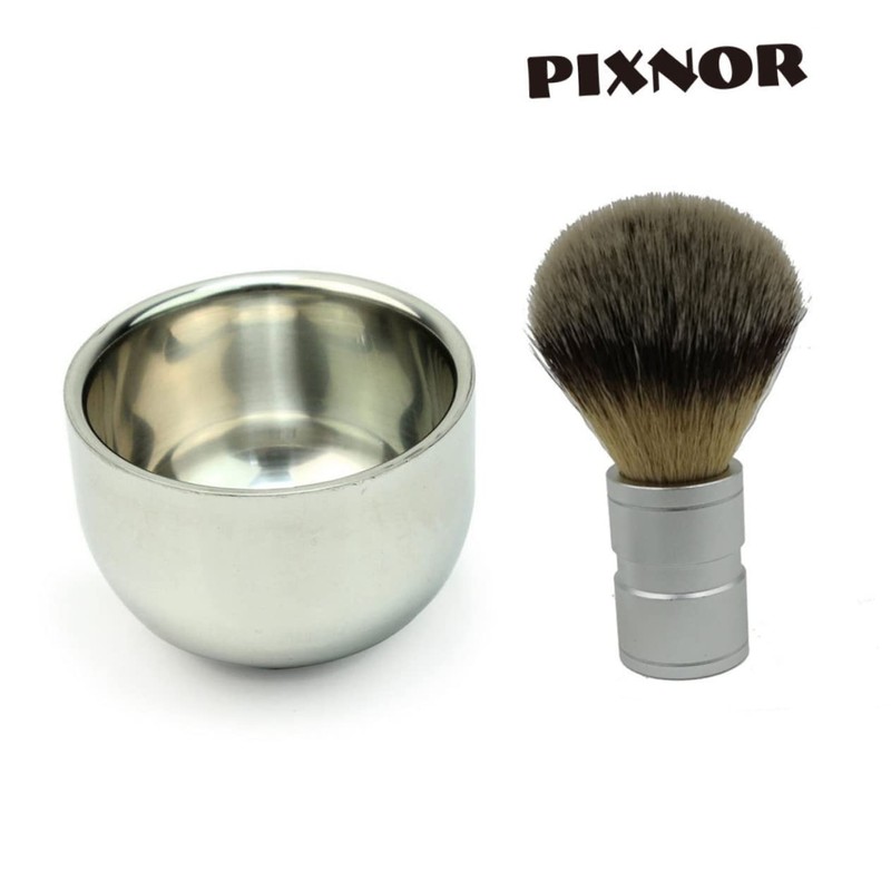 FRCOLOR Stainless Steel Shaving Brush Shaving Bowl Set Women's and
