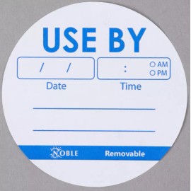Noble 6000 CASE Food Rotation Use By Date Removable 3" Round Label Dispenser Sticker