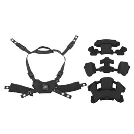 Elmet Correa de Barbilla, de Suspensión de Esfera de Casco, Correa de Barbilla, Kit de Acolchado para Casco para Fast Mich Wendy (Esponja Negra)